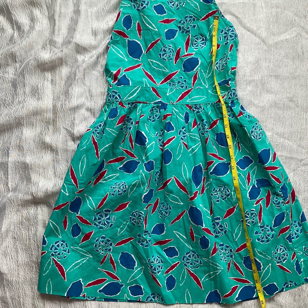 Crewcuts Girls Teal Abstract Floral Cotton Cross Back Sun Dress S 14 NWT Summer - Picture 6 of 11